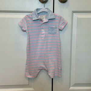 Me & Henry Pink and Blue Striped One Piece 9-12m (like new)